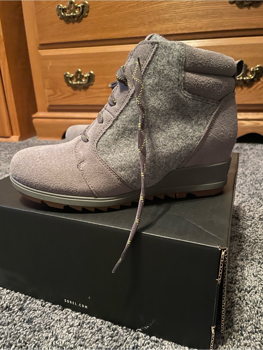 Sorel Women's Light Gray Wedge Ankle Booties